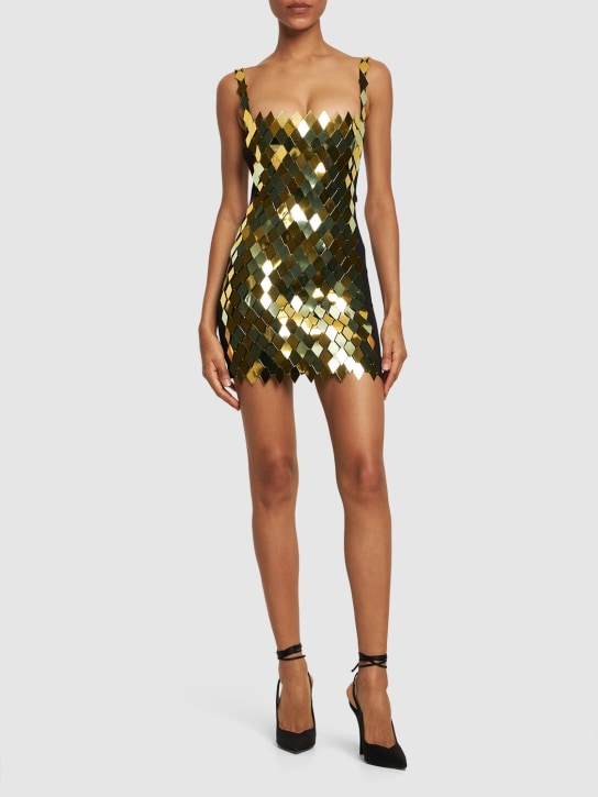 The Attico: Rue sequined sleeveless mini dress - Gold - women_1 | Luisa Via Roma