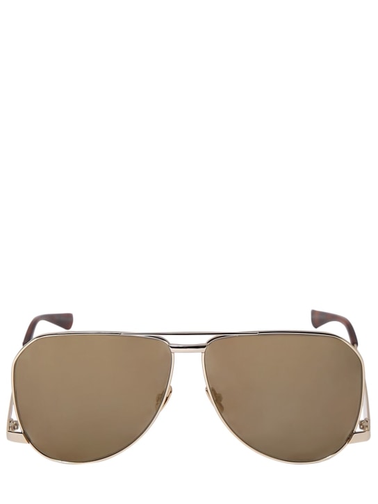 Saint Laurent: SL 690 metal sunglasses - Gold/Brown - men_0 | Luisa Via Roma