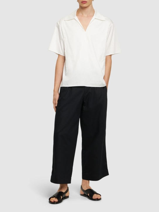 Commas: Spread collar s/s boxy fit shirt - White - men_1 | Luisa Via Roma