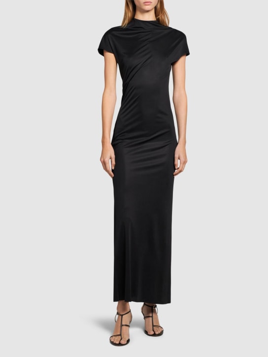 Khaite: Yenza slinky viscose long dress - Black - women_1 | Luisa Via Roma