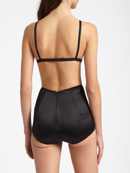 Dolce&Gabbana: Stretch tulle triangle bra - Black - women_2 | Luisa Via Roma