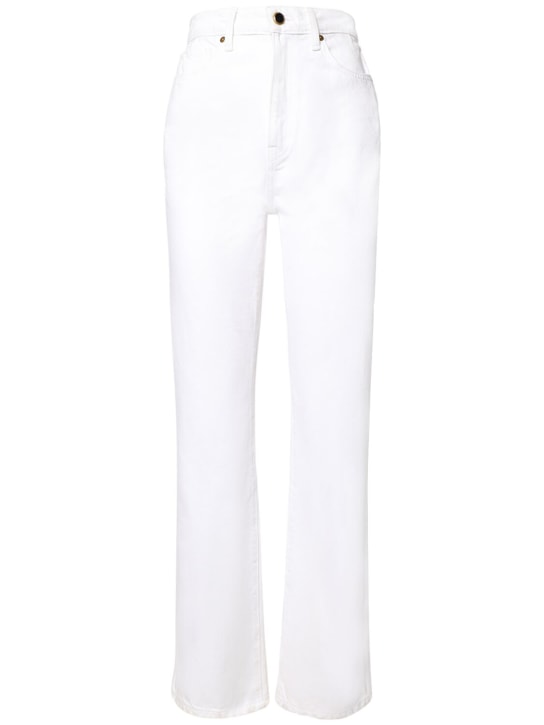 Khaite: Jeans rectos con cintura alta - Blanco - women_0 | Luisa Via Roma