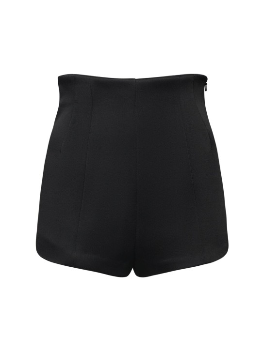 Khaite: Lennman bonded crepe shorts - Siyah - women_0 | Luisa Via Roma