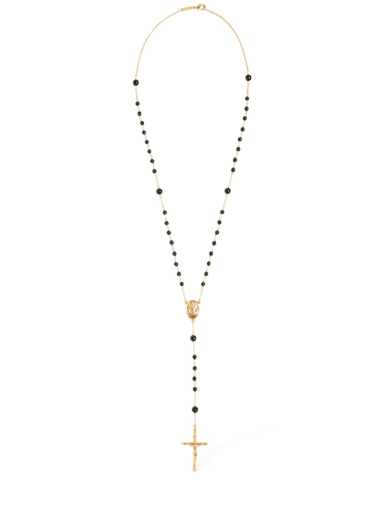 Dolce&Gabbana: Plated rosary pendant necklace - Gold - women_0 | Luisa Via Roma