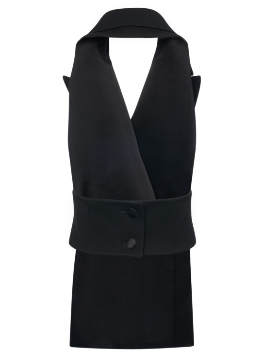 Dolce&Gabbana: Gilet doppiopetto in misto lana - Nero - women_4 | Luisa Via Roma