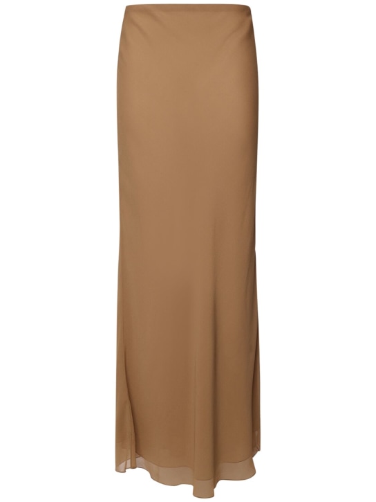 Khaite: Mauva silk chiffon long skirt - Dark Beige - women_0 | Luisa Via Roma