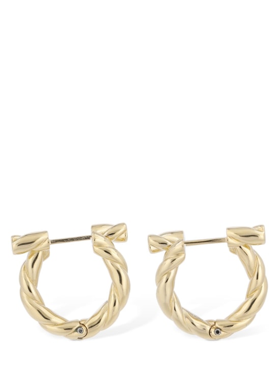 Ferragamo: Torchbig hoop earrings - Gold - women_0 | Luisa Via Roma