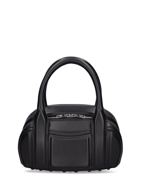 Alexander Wang: Small Roc leather top handle bag - Black - women_0 | Luisa Via Roma