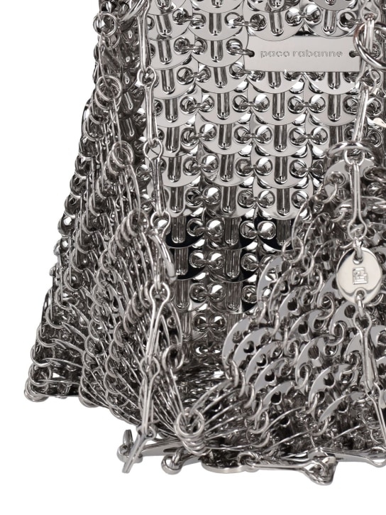 Rabanne: 1969 Sequined shoulder bag - Silver - women_5 | Luisa Via Roma