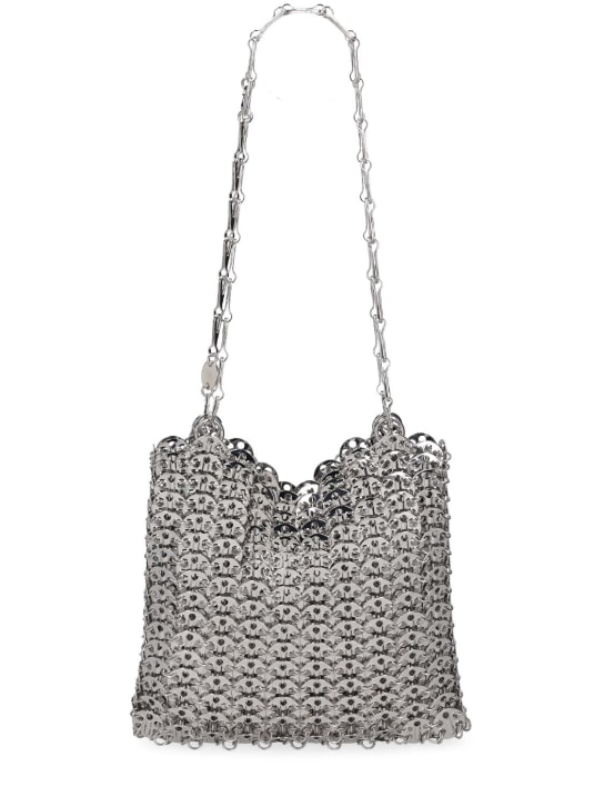 Rabanne: 1969 Sequined shoulder bag - Silver - women_4 | Luisa Via Roma