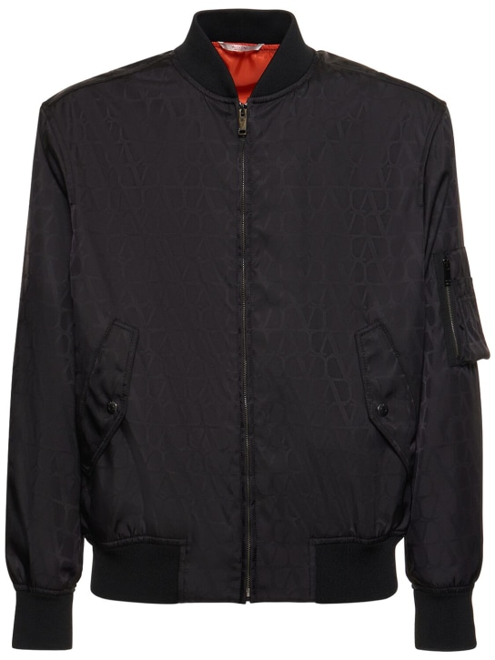 Valentino: Toile Iconographe nylon jacket - Black/Grey - men_0 | Luisa Via Roma