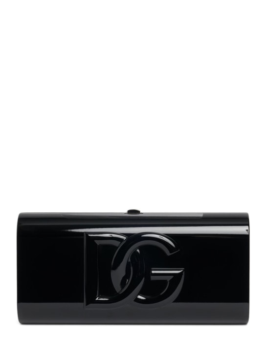 Dolce&Gabbana: 하드 박스 클러치 - 블랙 - women_0 | Luisa Via Roma