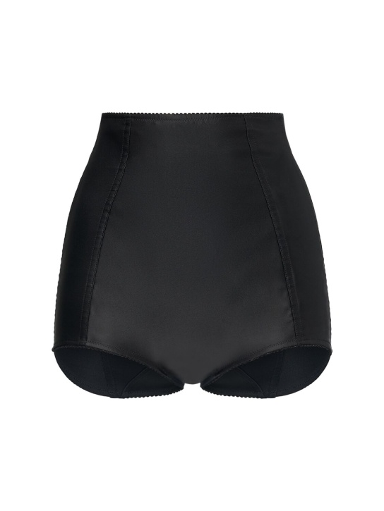 Dolce&Gabbana: 弹力绸缎短裤 - 黑色 - women_0 | Luisa Via Roma