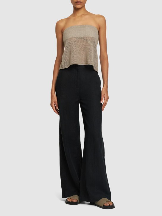 St. Agni: Recycled mesh knit tube top - women_1 | Luisa Via Roma