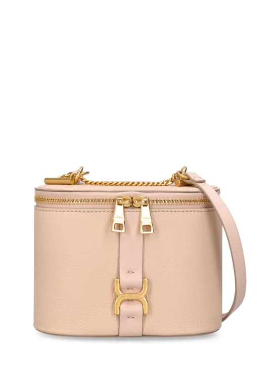 Chloé: Marcie constructed leather shoulder bag - Cement Pink - women_0 | Luisa Via Roma