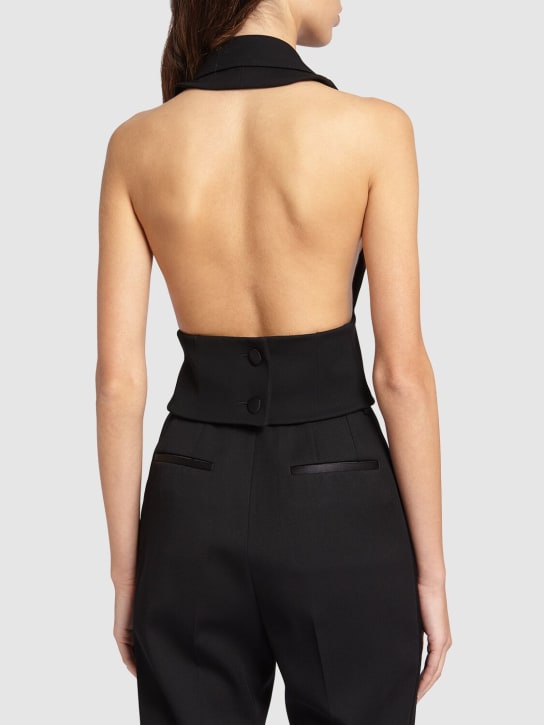 Dolce&Gabbana: Gilet doppiopetto in misto lana - Nero - women_2 | Luisa Via Roma