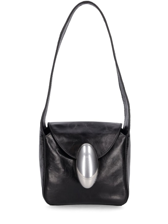 Alexander Wang: Small Dome slouchy leather hobo bag - Siyah - women_0 | Luisa Via Roma