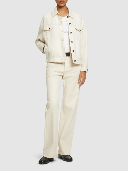 Brunello Cucinelli: Cotton & linen jacket - Beyaz - women_1 | Luisa Via Roma
