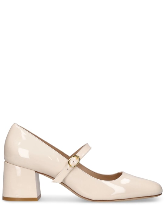 Stuart Weitzman: 60mm Stuart MJ patent leather heels - Cream - women_0 | Luisa Via Roma