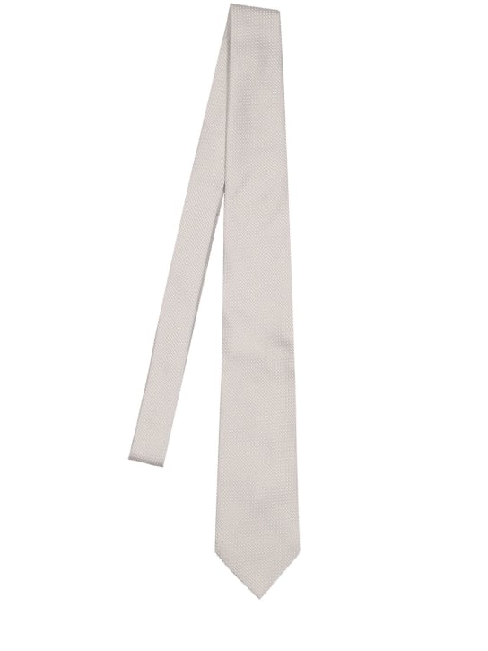 Tom Ford: Cravatta Blade in seta 8cm - Argento - men_0 | Luisa Via Roma