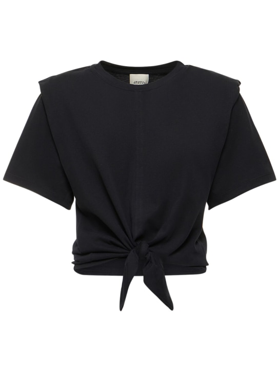 Isabel Marant: Zelikia コットンTシャツ - ブラック - women_0 | Luisa Via Roma