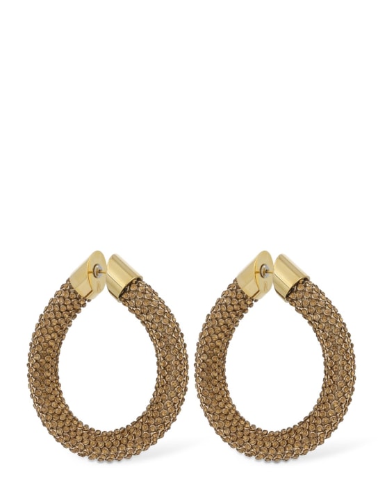 Rabanne: Tube topaz earrings - Gold/Crystal - women_0 | Luisa Via Roma