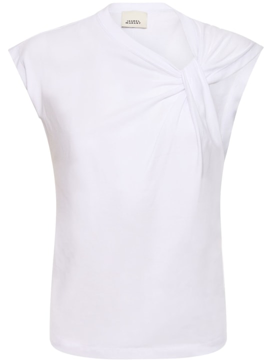 Isabel Marant: Nayda cotton t-shirt - Beyaz - women_0 | Luisa Via Roma