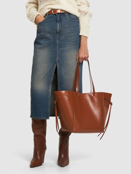 Isabel Marant: Oskan leather tote bag - Cognac - women_1 | Luisa Via Roma