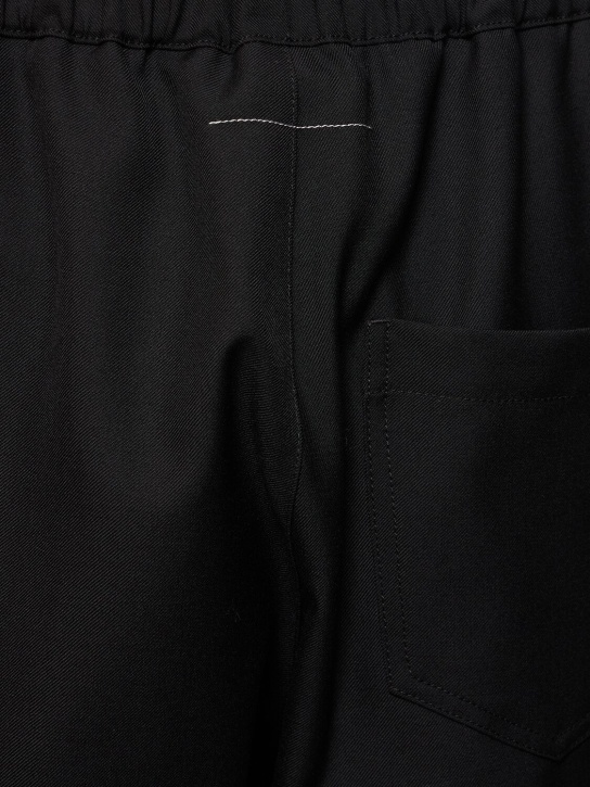 MM6 Maison Margiela: Pantalon formel en laine mélangée - Noir - men_1 | Luisa Via Roma