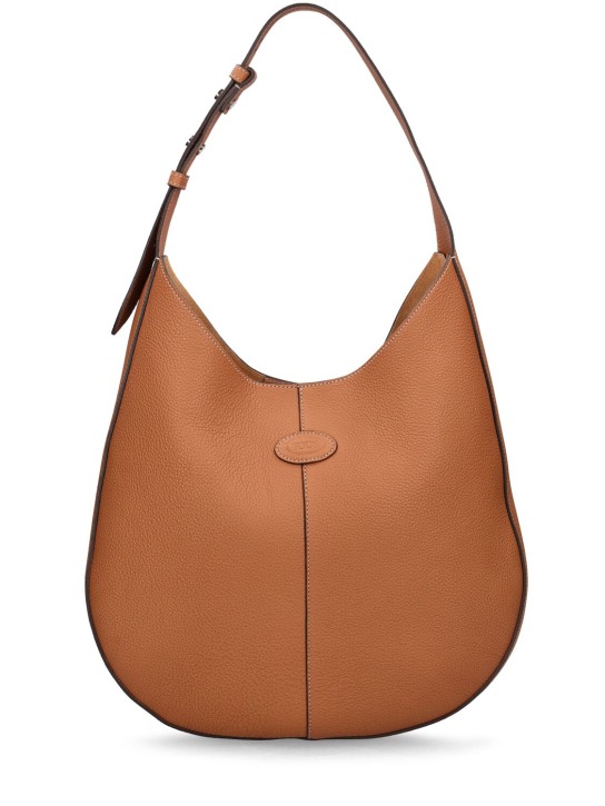 Tod's: Small Sacca Oboe leather bag - Brown - women_0 | Luisa Via Roma