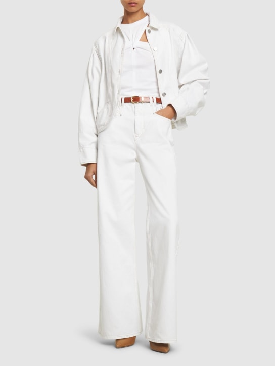 Isabel Marant: Lemony high waist wide pants - White - women_1 | Luisa Via Roma