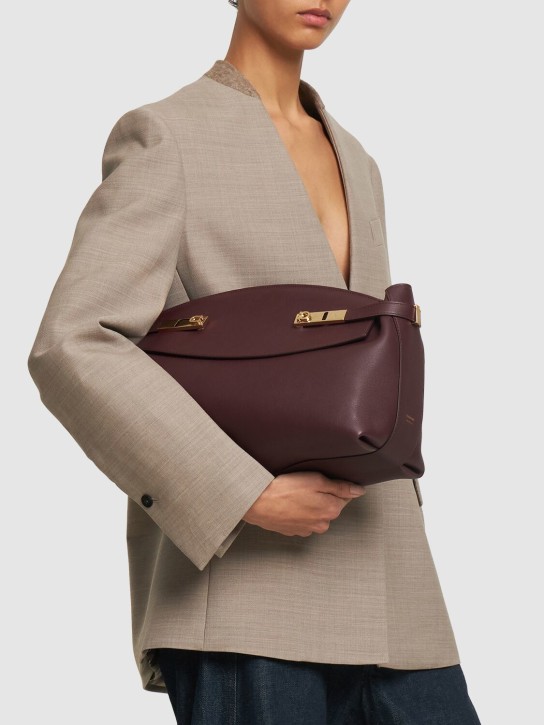 Ferragamo: Large Hug leather pouch - women_1 | Luisa Via Roma