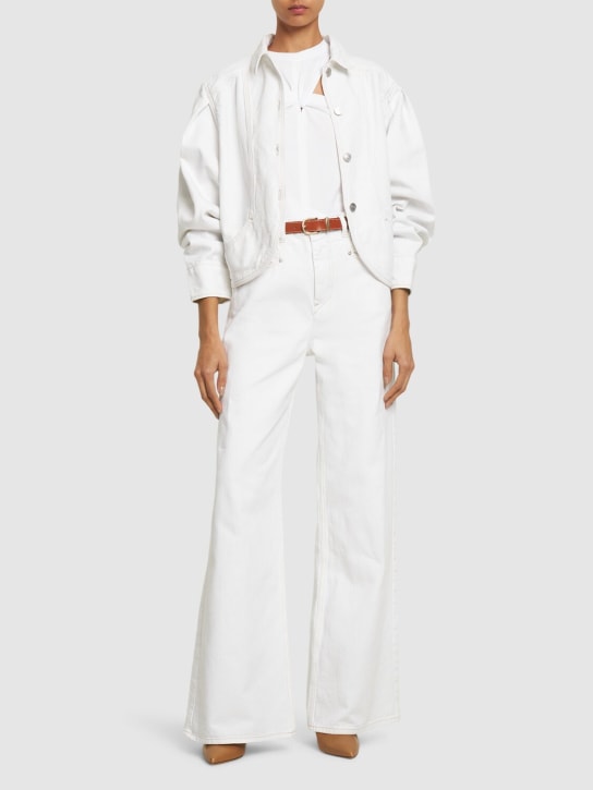 Isabel Marant: Valette puff sleeves cotton coat - White - women_1 | Luisa Via Roma