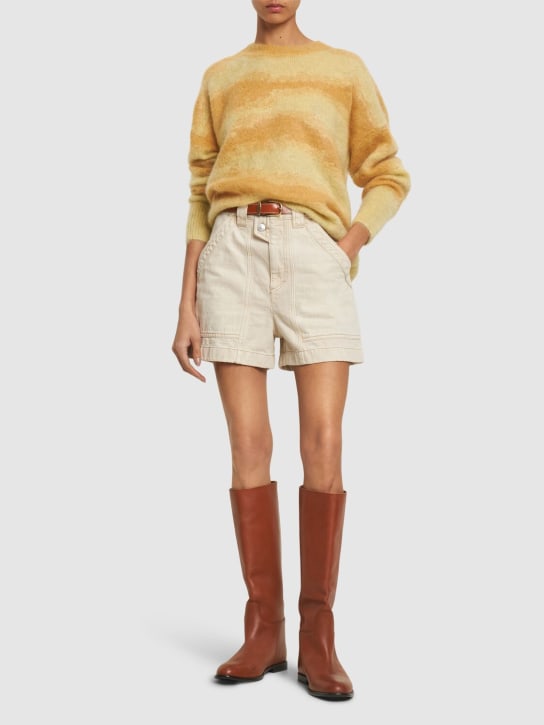 Marant Etoile: Sawyer striped mohair blend knit sweater - Yellow - women_1 | Luisa Via Roma