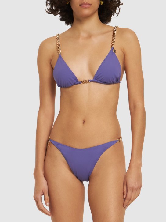 Stella McCartney: Haut de bikini triangle Falabella - Violet - women_1 | Luisa Via Roma