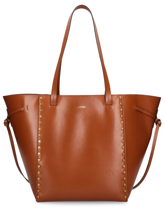 Isabel Marant: Oskan leather tote bag - Cognac - women_0 | Luisa Via Roma