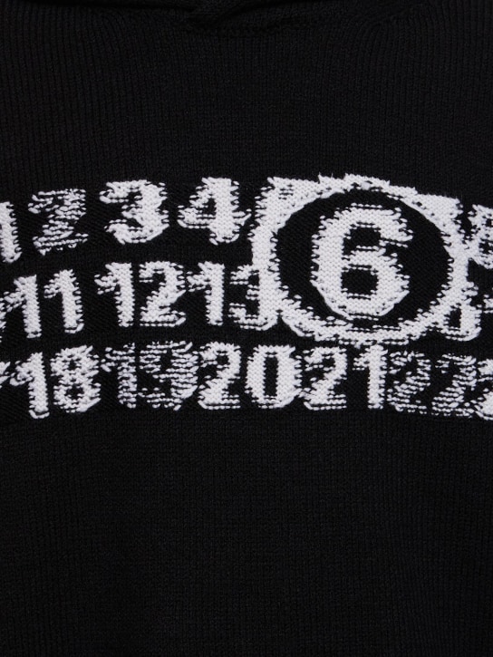 MM6 Maison Margiela: Logo wool blend knit hoodie - men_1 | Luisa Via Roma