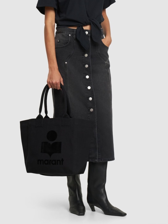 Isabel Marant: Petit sac cabas en toile Yenky - Noir - women_1 | Luisa Via Roma