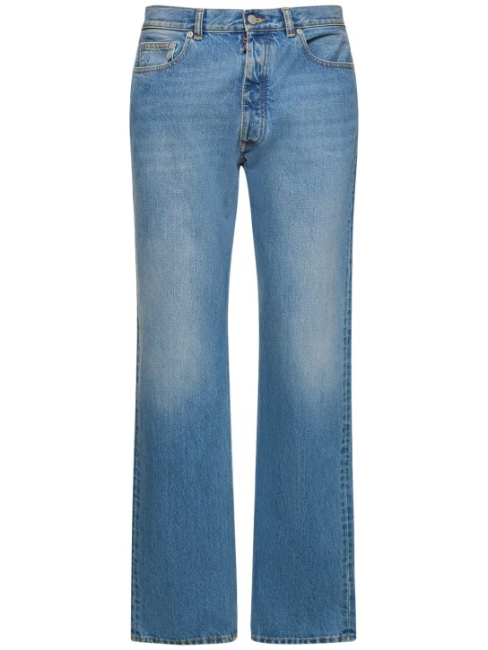 Maison Margiela: Jeans regular fit in denim di cotone - Blu - men_0 | Luisa Via Roma