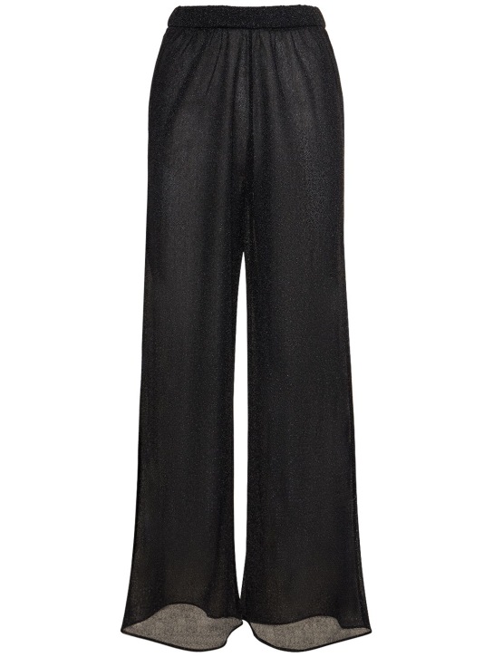 Oséree Swimwear: Pantalones de lúrex con cintura alta - Negro - women_0 | Luisa Via Roma