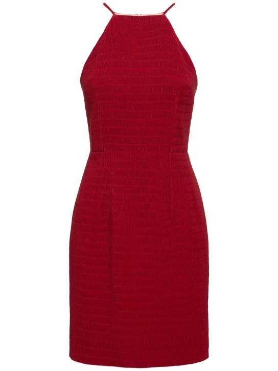 Emilia Wickstead: Vestido corto de tweed - Rojo - women_0 | Luisa Via Roma