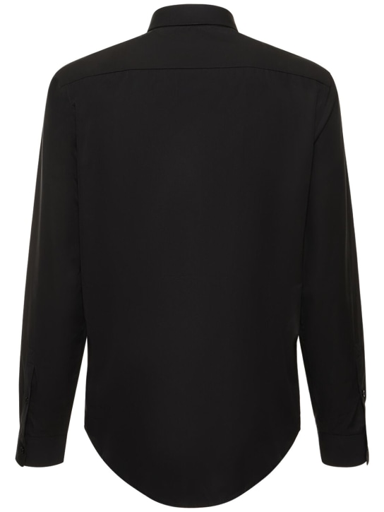 Burberry: Logo cotton shirt - Black - men_4 | Luisa Via Roma