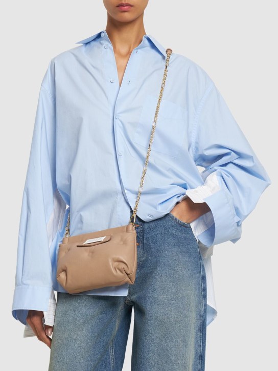 Maison Margiela: Mini Glam Slam quilted shoulder bag - Biche - women_1 | Luisa Via Roma