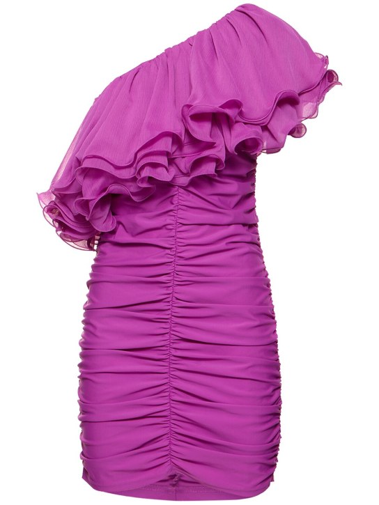 Rotate: Asymmetric chiffon mini dress - Fuchsia - women_0 | Luisa Via Roma