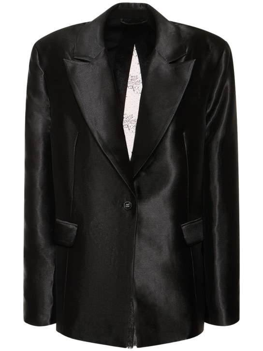 Rotate: Shiny oversized blazer - Tap Shoe Black - women_0 | Luisa Via Roma