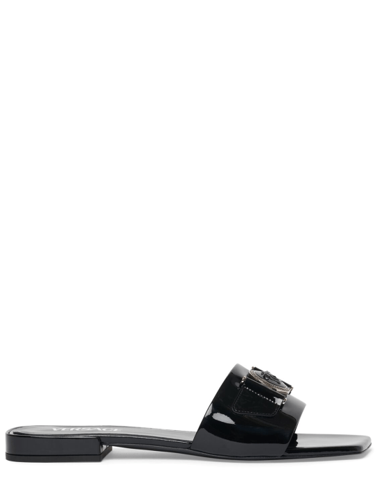 Versace: 10mm Patent leather mules - Black - women_0 | Luisa Via Roma