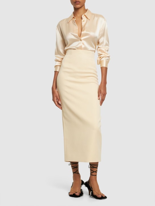 Khaite: Loxley viscose blend maxi skirt - White - women_1 | Luisa Via Roma
