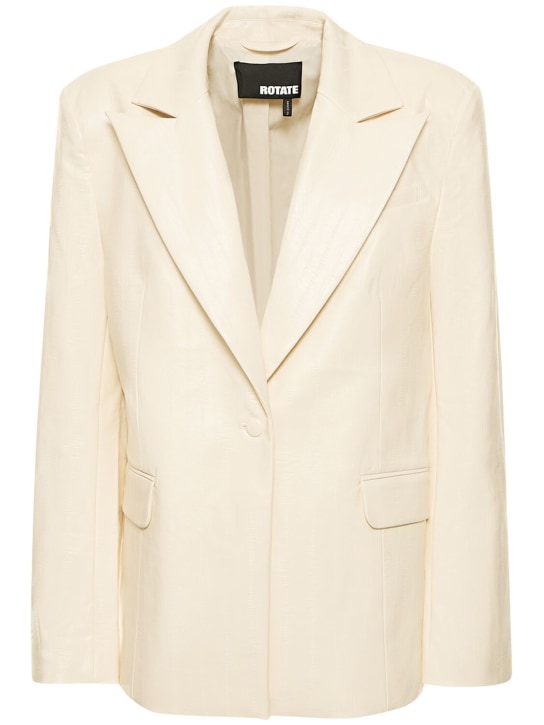 Rotate: Textured oversized blazer - Whisper White - women_0 | Luisa Via Roma