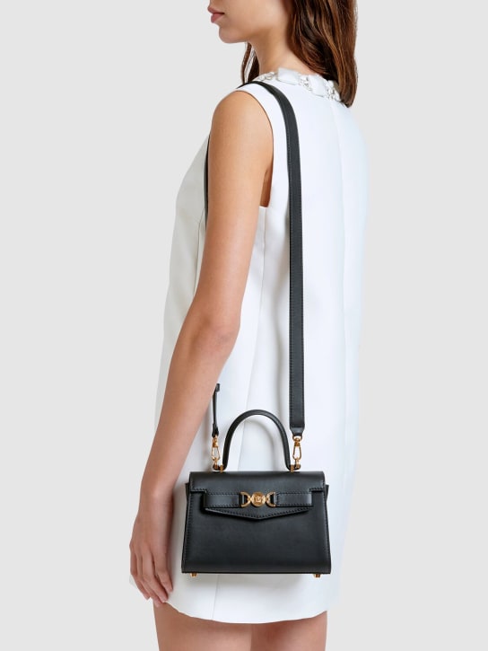 Versace: Medium Medusa '95 leather top handle bag - Siyah - women_1 | Luisa Via Roma