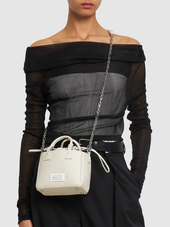 Maison Margiela: 5AC Tote Horizontal leather bag - Greige - women_1 | Luisa Via Roma